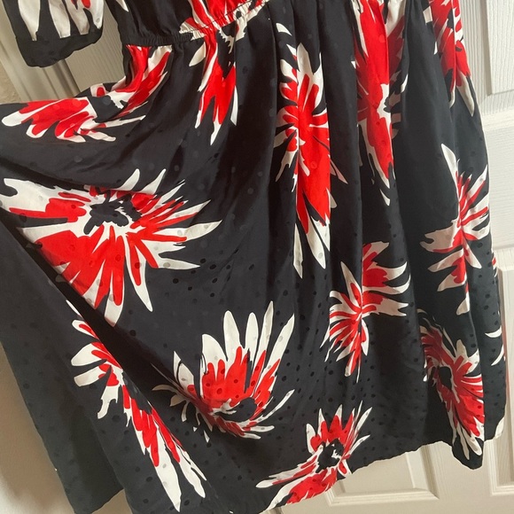 Floral Black and Red Women's Dress - Picture 8 of 12